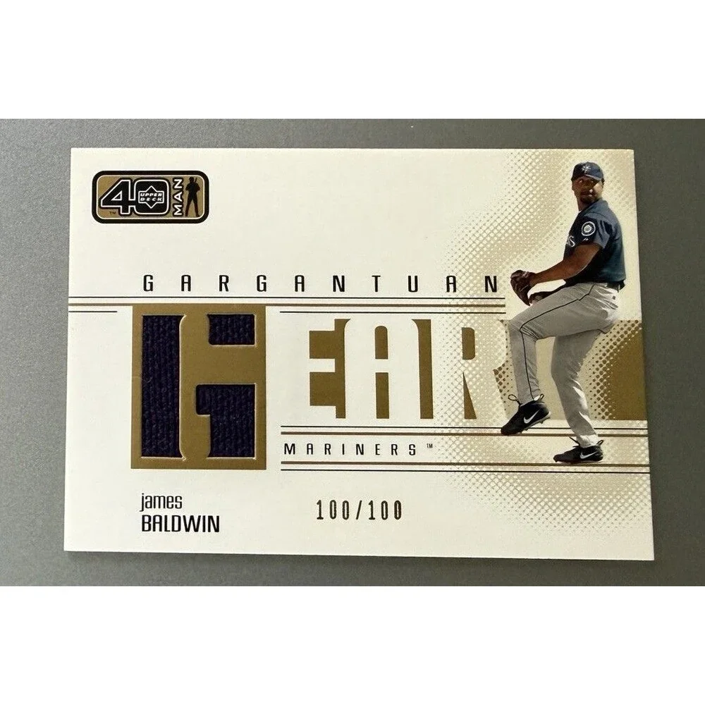 2002 Upper Deck 40-man James Baldwin Jersey Patch 100/100 #G-JBa Mariners Last 1
